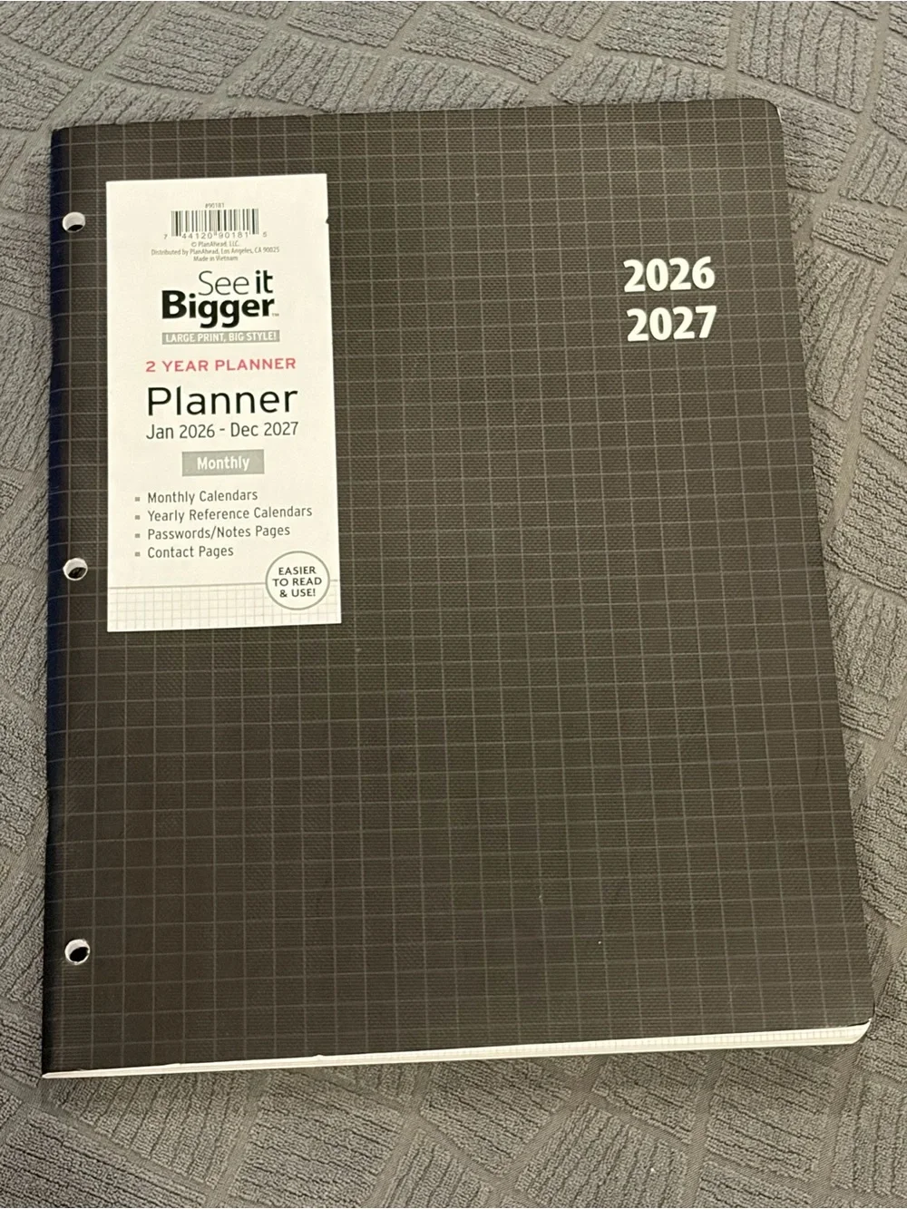 2026-2027 Monthly Planner - Black